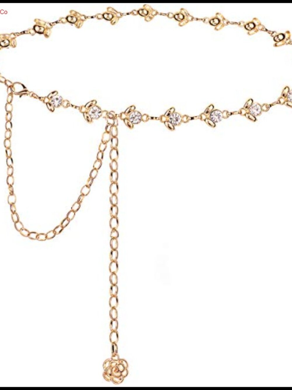 Rhinestone Crystal Chain Belt for Women Alloy Waist Belt for Dress Party Gift